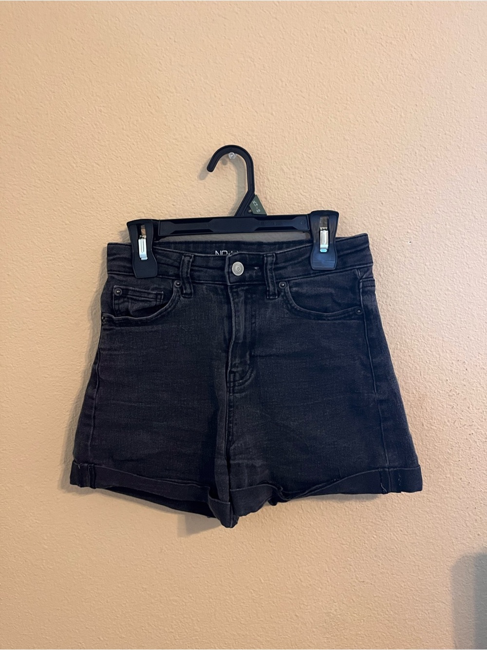 No Boundaries Black Cuffed Denim Shorts